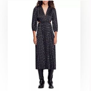 Sandro aglae cutout pleated dress 38